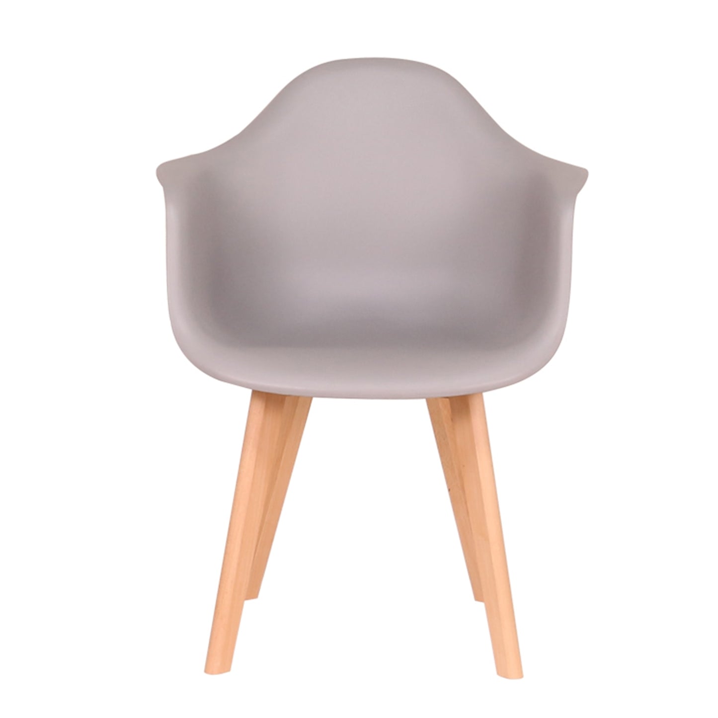 A Set of 4 Dining Chair Minimalist Retro Modern Plastic With Beech Legs