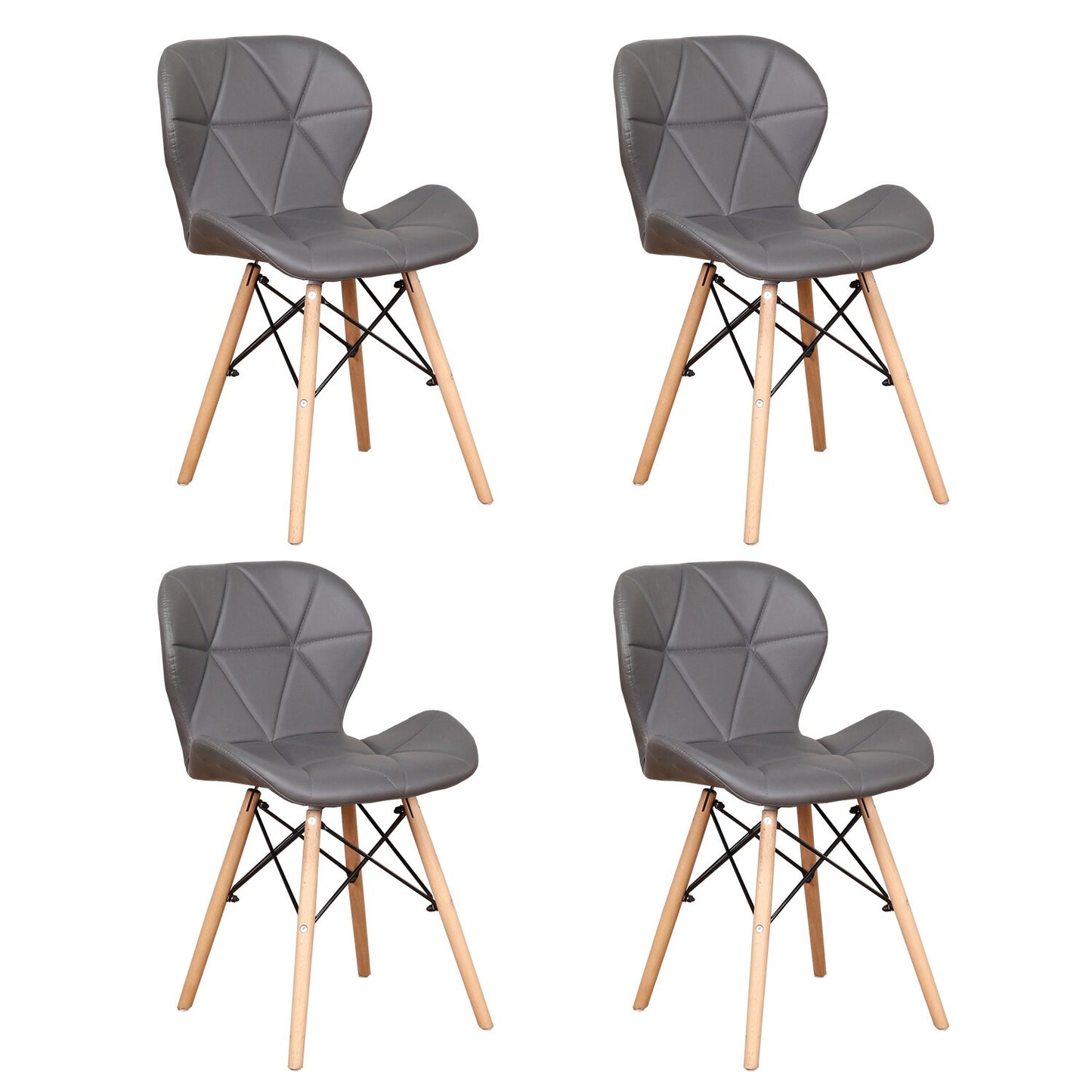 A set of 4 Medieval Dining Chairs Set (White/Grey/Black)