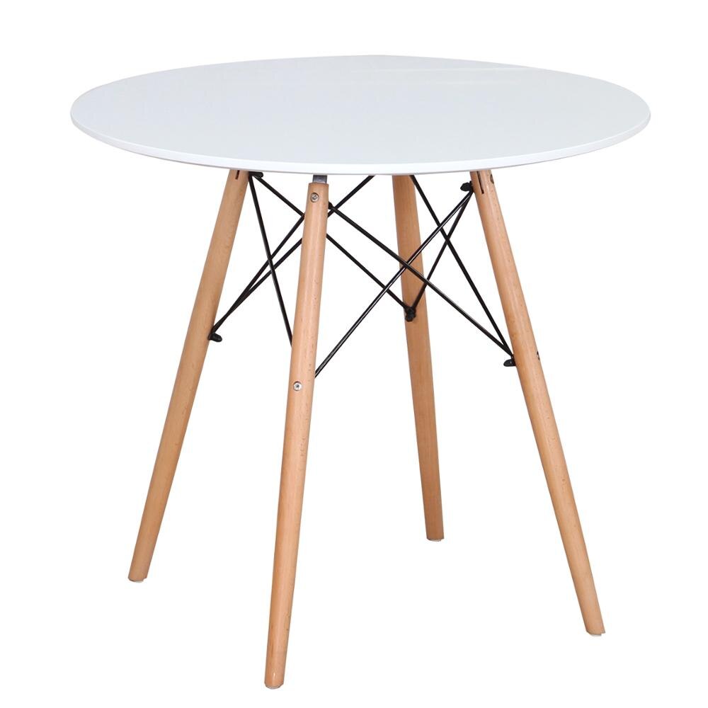 Round Dining Table with Wood Legs