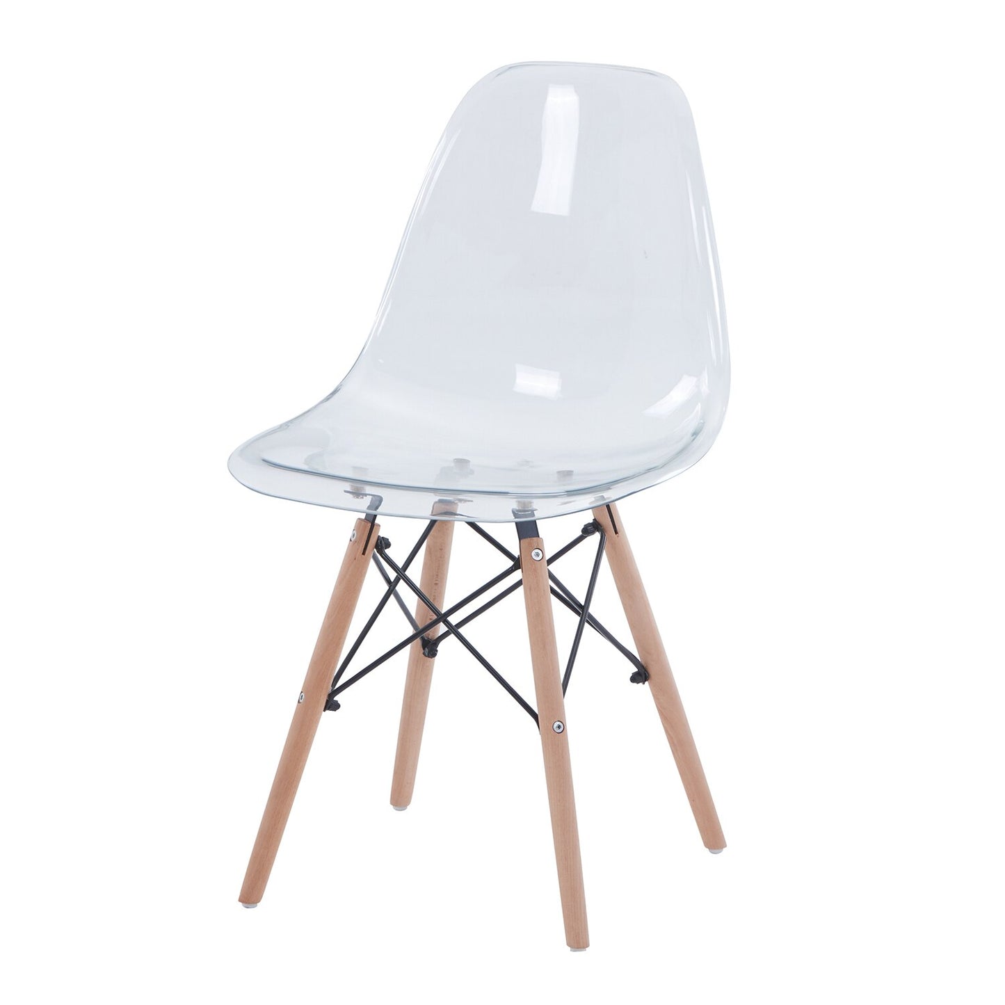 Set of 6 Transparent Nordic Style Dining Chairs