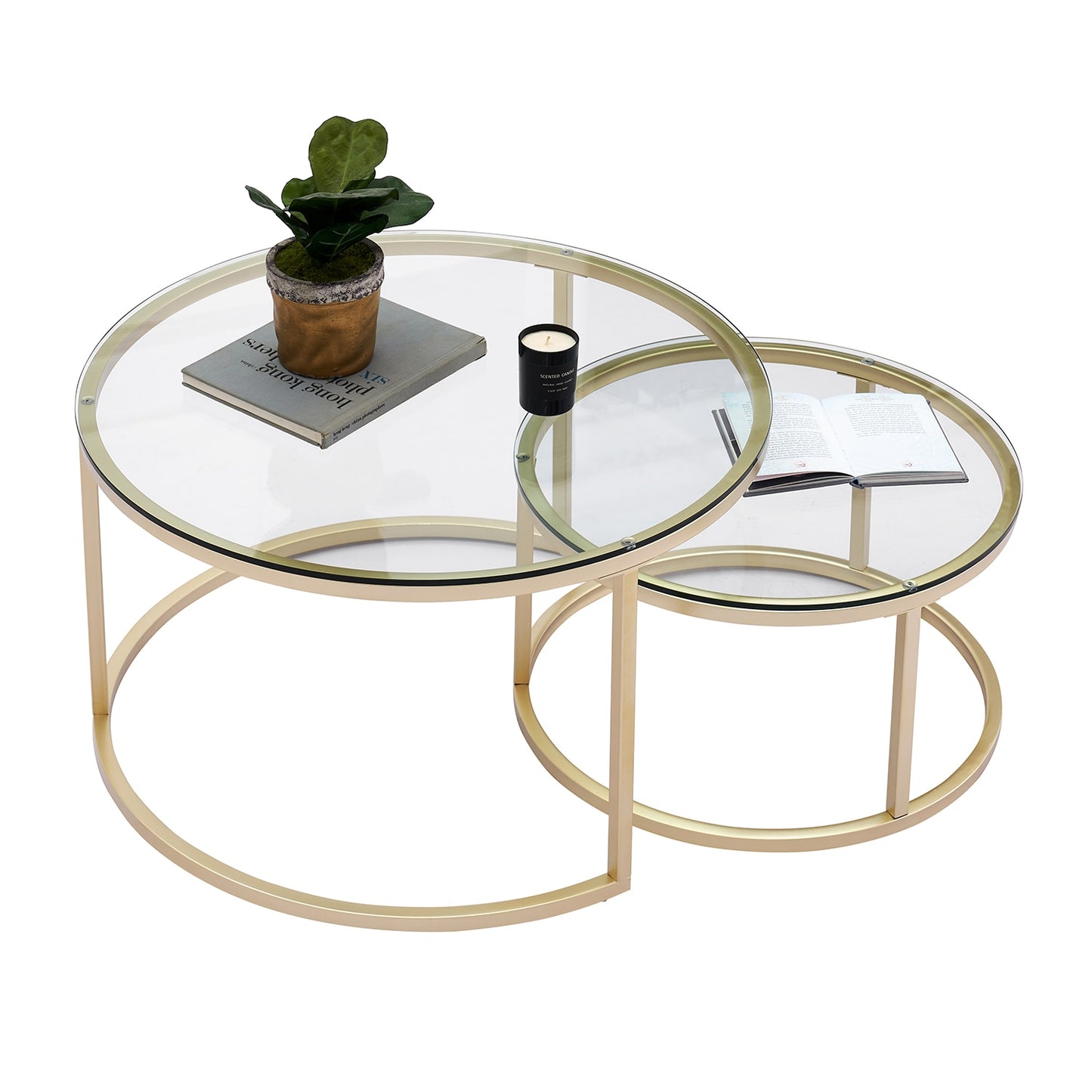 Set of 2 Nordic Round Coffee Tables, 60CM