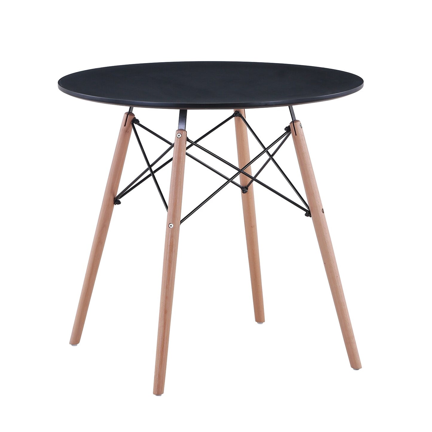 Round Dining Table with Wood Legs