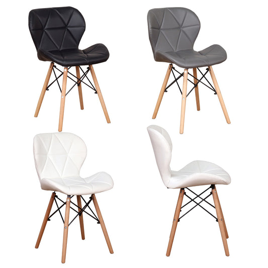 A set of 4 Medieval Dining Chairs Set (White/Grey/Black)