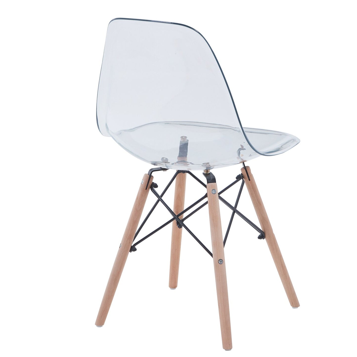 Set of 6 Transparent Nordic Style Dining Chairs