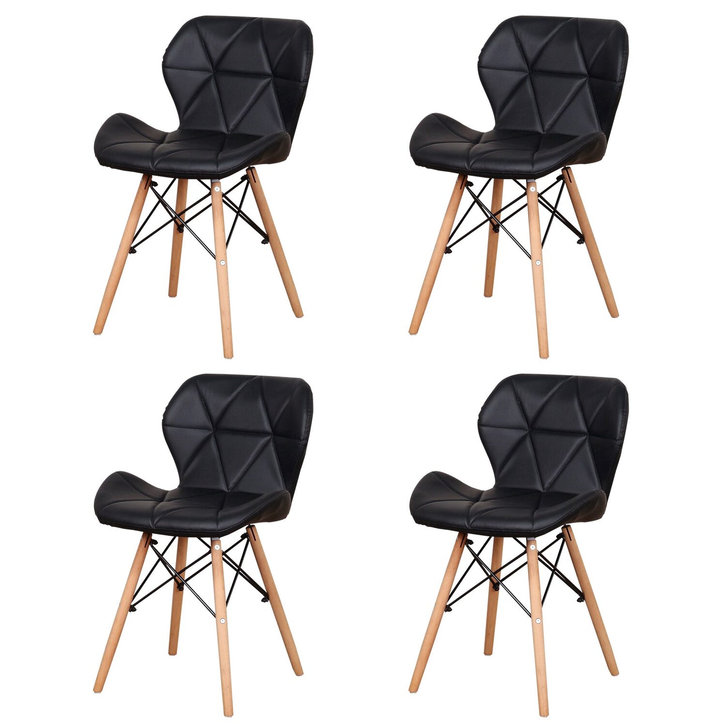 A set of 4 Medieval Dining Chairs Set (White/Grey/Black)