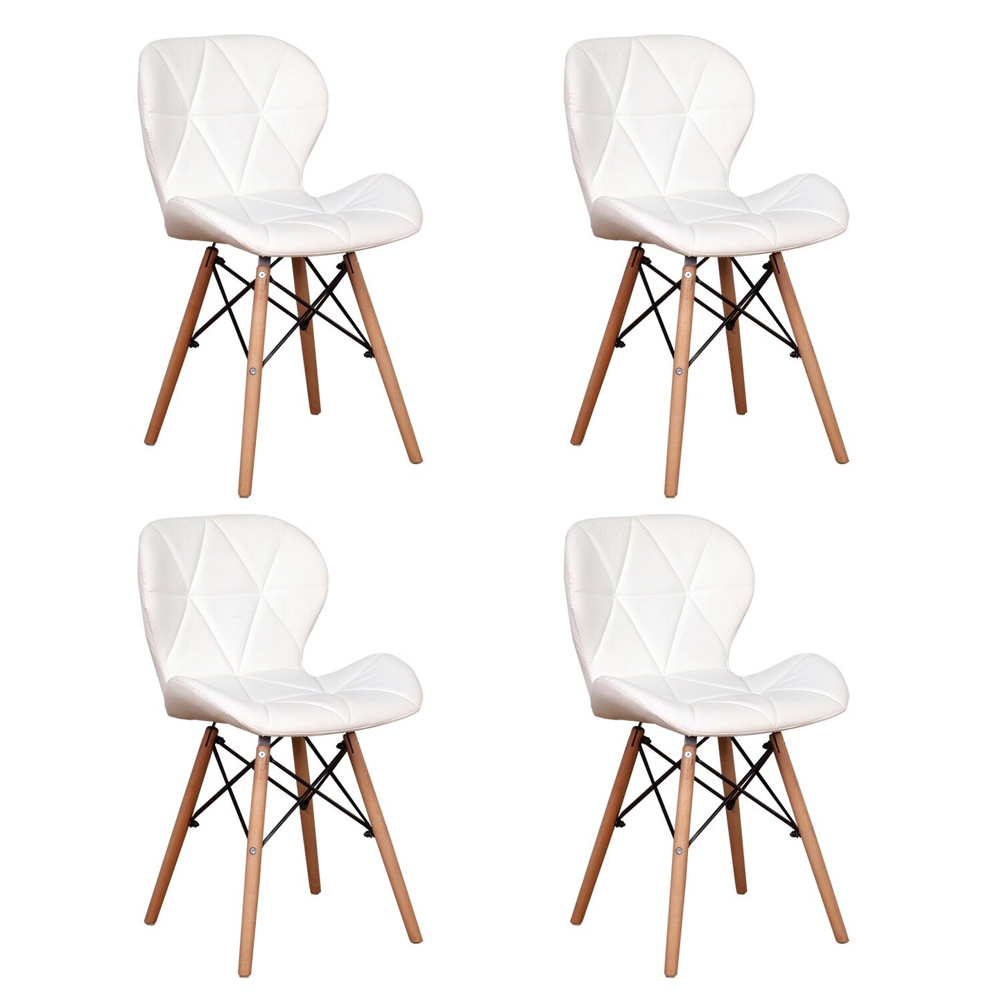 A set of 4 Medieval Dining Chairs Set (White/Grey/Black)