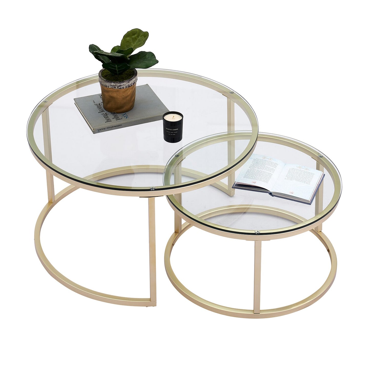 Set of 2 Nordic Round Coffee Tables, 60CM