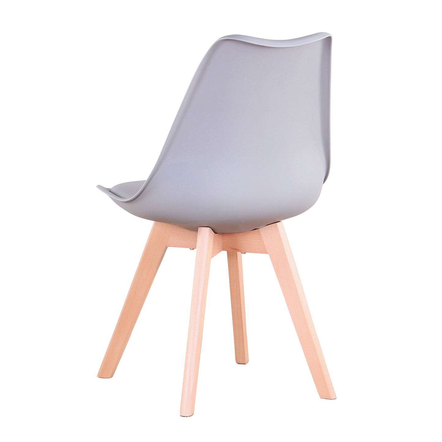 Set of 4 Modern Dining Chair With Solid Wood Legs and Plastic Padded