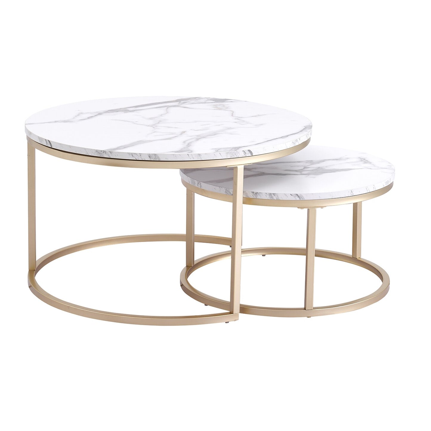 Set of 2 Nordic Round Coffee Tables, 60CM