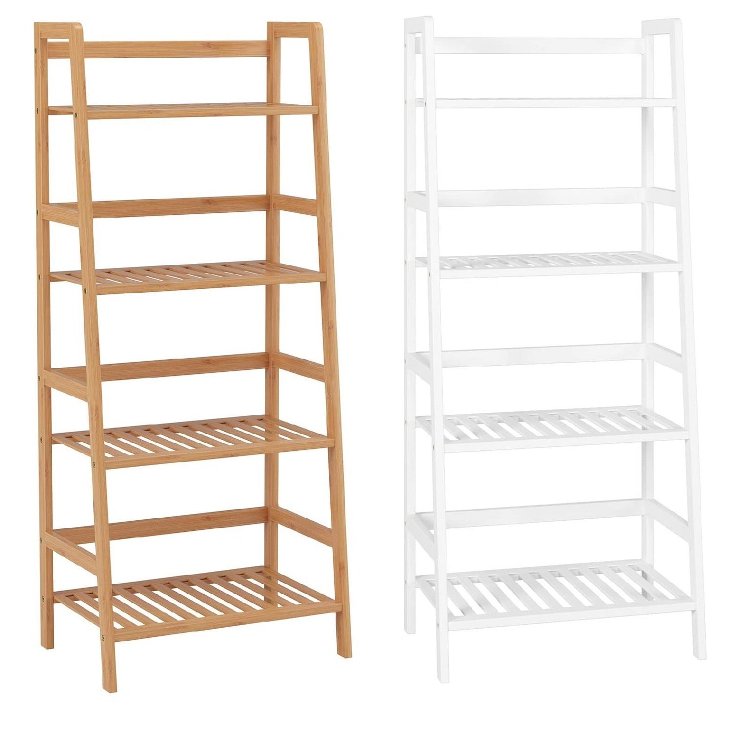 4-Tier Bamboo Ladder Shelf