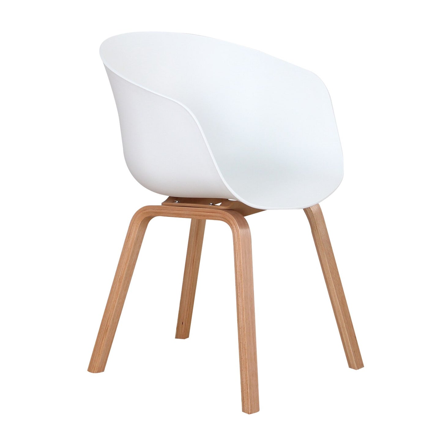 A Set of 4 Modern Dining Chairs | Retro-Designed Armchairs With High-Quality Wooden Legs