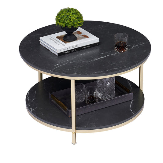 Gold Metal Medium Tripod Unbreakable Black Glass Nordic Side Coffee Table