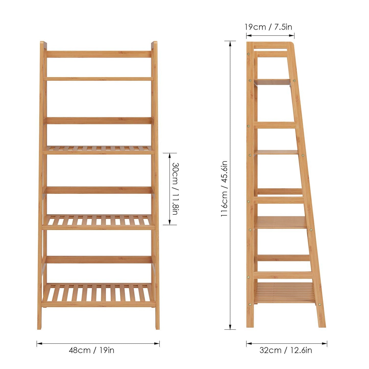 4-Tier Bamboo Ladder Shelf