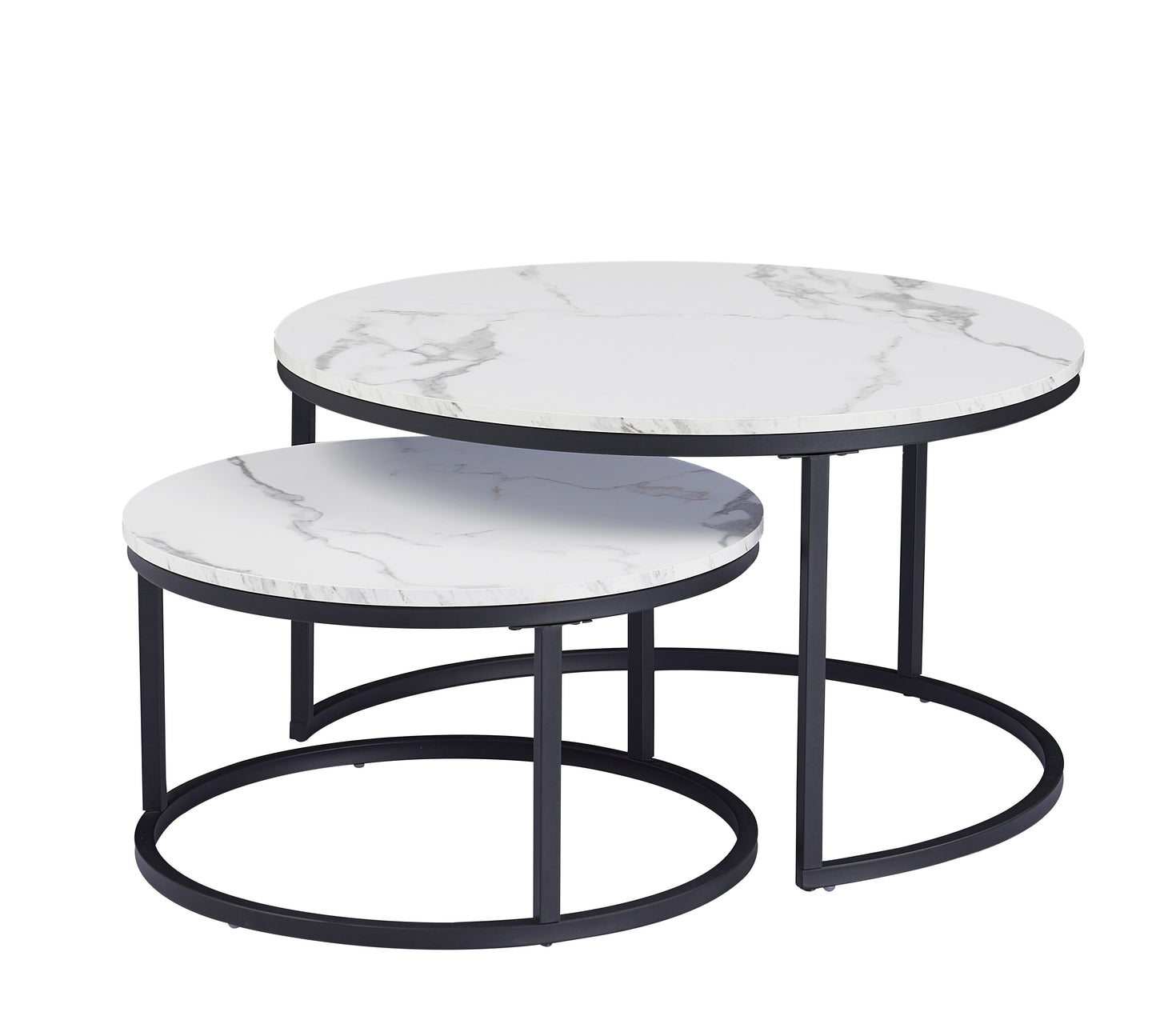 Set of 2 Nordic Round Coffee Tables, 60CM