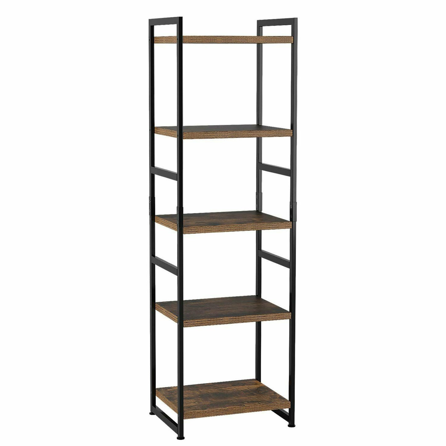 5 Tier Vintage Shelving Unit | Wood and Metal Book Shelves